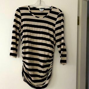 Motherhood maternity striped 3/4 length tshirt